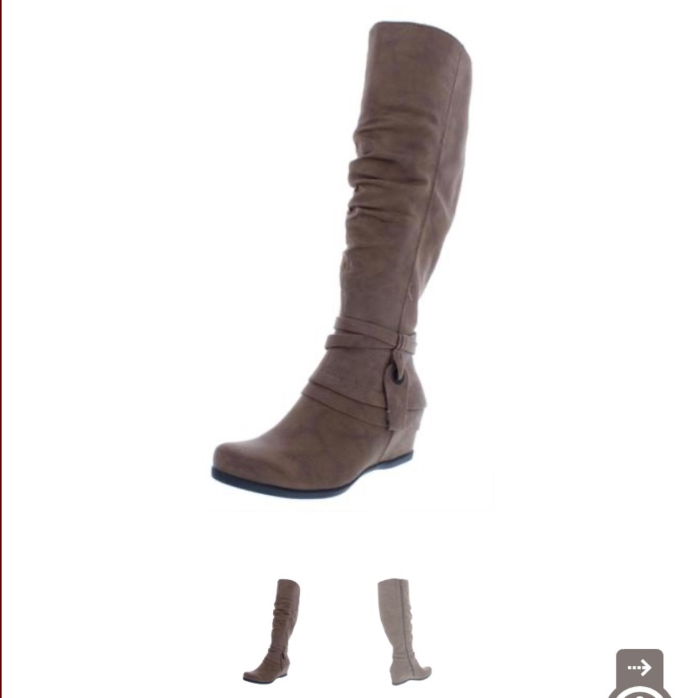 Baretraps Taupe Rider Boots: Side Zip 6W
